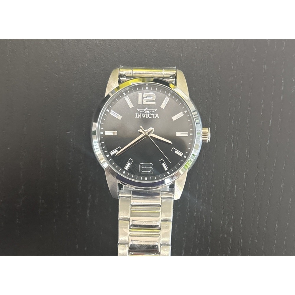 Invicta Men's Watch Celestial Black Dial Silver Stainless Steel Bracelet 48491